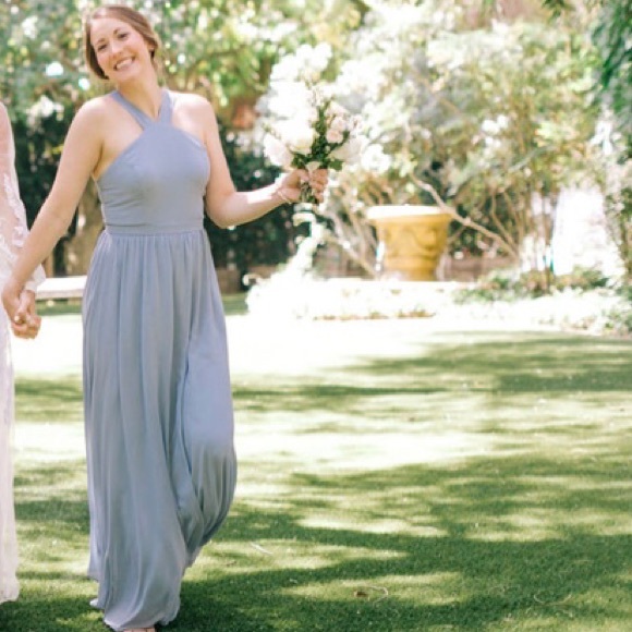 Lulus dress. dusty blue. size M. worn once. Great. - Picture 3 of 3